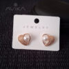 Pearl Heart Rose Gold Earring