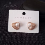 Pearl Heart Rose Gold Earring