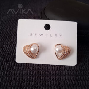 Pearl Heart Rose Gold Earring