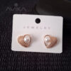 Pearl Heart Rose Gold Earring