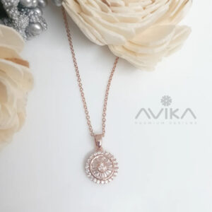 Shield Pendant Rose Gold Chain