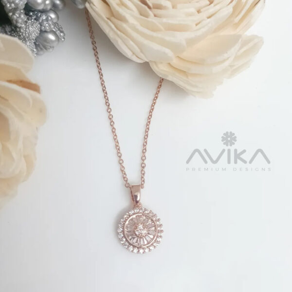 Shield Pendant Rose Gold Chain