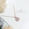 Shield Pendant Rose Gold Chain