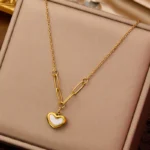 Gold-Plated-Anti-Tarnish-Heart-Pendant-Necklace