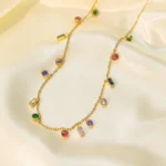 Gold-Plated-Anti-Tarnish-Multicolour-Geometrical-Necklace