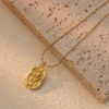 Gold-Plated-Anti-Tarnish-Rose-Themed-Pendant-Necklace