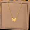 Gold-Plated-Anti-Tarnish-Stainless-Steel-Butterfly-Themed-Pendant