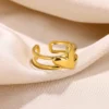 Gold-Plated-Anti-Tarnish-Stainless-Steel-Double-Band-Heart-Adjustable-Ring