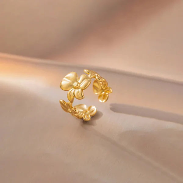 Gold-Plated-Anti-Tarnish-Stainless-Steel-Floral-Adjustable-Ring