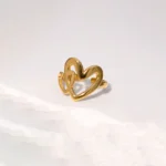 Gold-Plated-Anti-Tarnish-Stainless-Steel-Linked-Heart-Adjustable-Ring