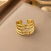 Gold-Plated-Anti-Tarnish-Stainless-Steel-Multi-Band-Adjustable-Ring