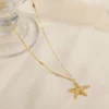 Gold-Plated-Anti-Tarnish-Stainless-Steel-Star-Pendant-Necklace