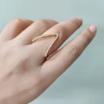 Gold-Plated-Anti-Tarnish-V-Shaped-Adjustable-Finger-Ring