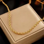 Gold-Plated-Stainless-Steel-Anti-Tarnish-Twisted-Chain-Necklace