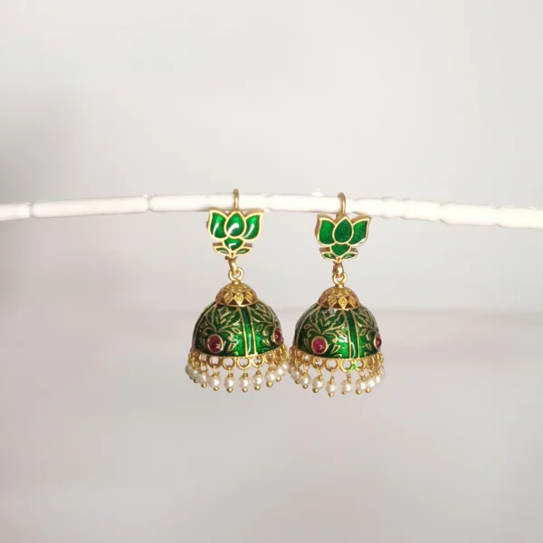 Meenakari-Lotus-Jhumka