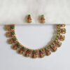Matte-Finish-Lakshmi-Coin-Necklace-with-Earrings