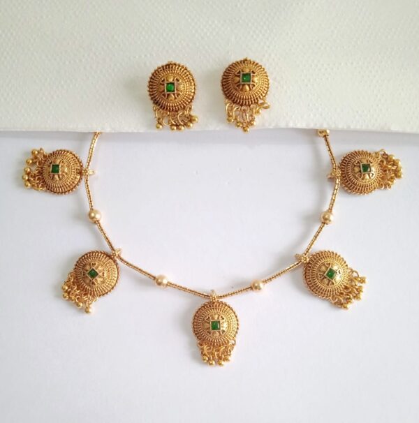 Non-Idol-Antique-Charms-Matte-Finish-Necklace-with-Earrings