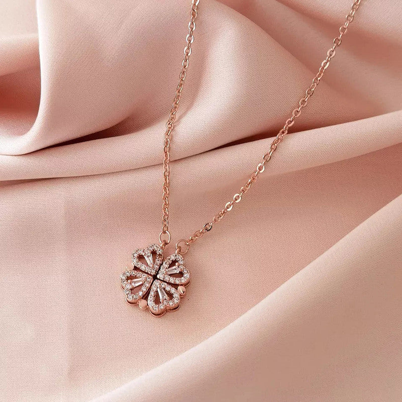 Rose-Gold-Plated-Clover-Design-AD-Magnetic-Pendant