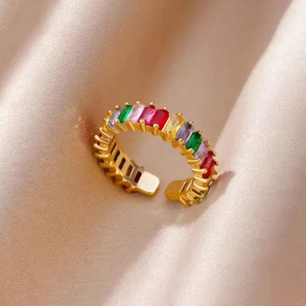 Stainless-Steel-Anti-Tarnish-Multicolor-Adjustable-Finger-Ring