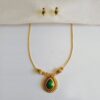 Traditional-Kerala-Style-Green-Enamel-Pendant-Necklace-Set