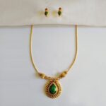 Traditional-Kerala-Style-Green-Enamel-Pendant-Necklace-Set