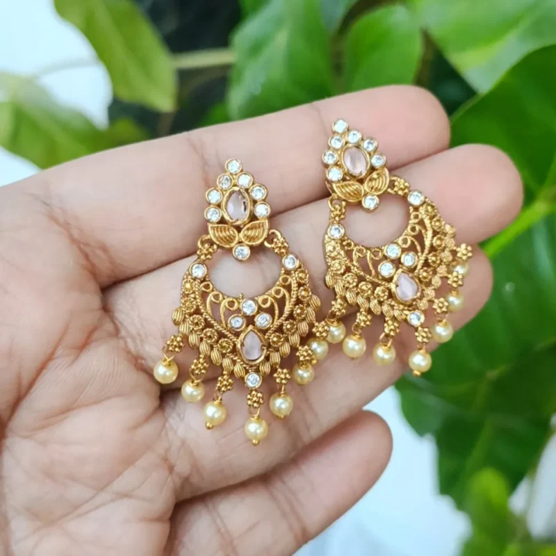 White-Stones-Chandbali-Earrings