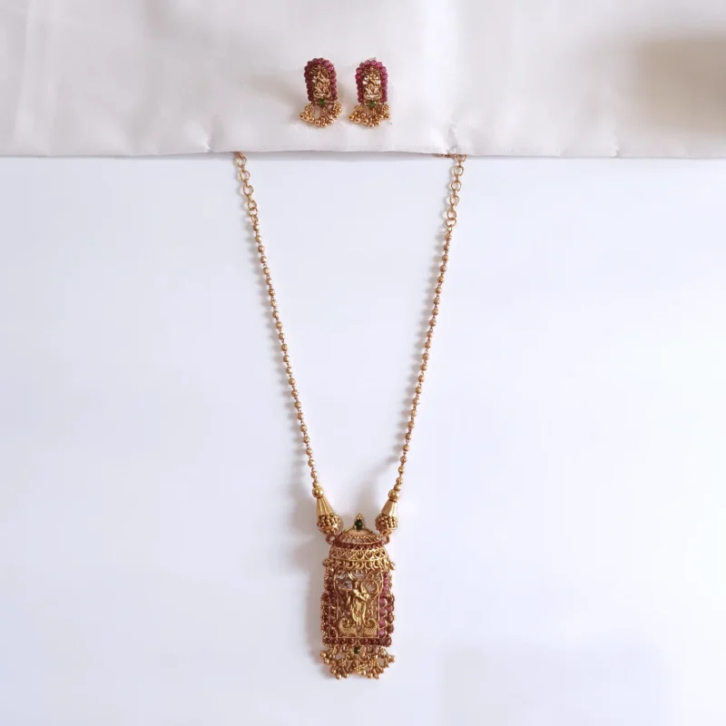 Traditional-Radha-Krishna-Pendant-Style-Long-Necklace-with-Earrings