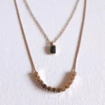 Emerald Double Layered CZ Necklace