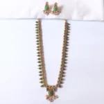 Green-Mango-Kerala-Style-Long-Palakka-Haram-with-Earrings