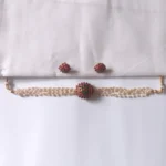 Kemp-multi-Stones-Studded-Dome-Motif-Pearl-Choker-with-Earrings