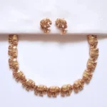 Matte-Finish-Elephant-Motif-Temple-Jewellery-Necklace-Set