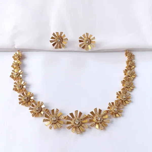 Premium-AD-Stones-Floral-Necklace-with-Matching-Earrings