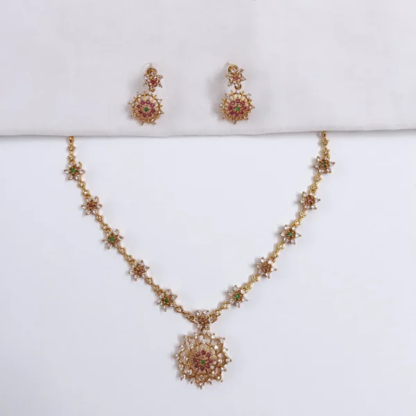 Premium-American-Diamond-Stones-Floral-Necklace-Set