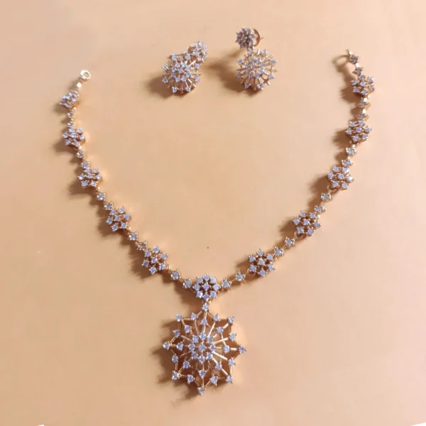 Kiran Mala Cubic Zirconia Necklace Set | Imitation Jewellery Kerala