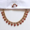 Traditional Kerala Red Palakka imitation jewellery necklace under 500