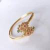 Traditional-Openable-Floral-Bracelet-Kada-with-Kempu-Stones