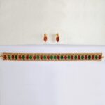 Red Green Stone Choker Necklace Set