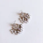 Chandbali Pearl Cluster Earrings