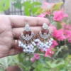 Chandbali Pearl Cluster Earrings – Handcrafted Imitation Jewellery Kerala
