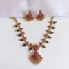 Kerala Mango Design Kempu Necklace Set