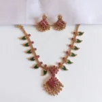 Kerala Mango Design Kempu Necklace Set