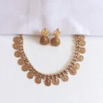 Matte Finish Lakshmi Coin Necklace Set