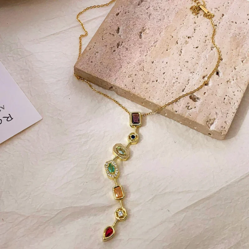 Anti Tarnish Spectrum Cascade Pendant