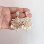 Kundan Pearl Chandbali Earrings