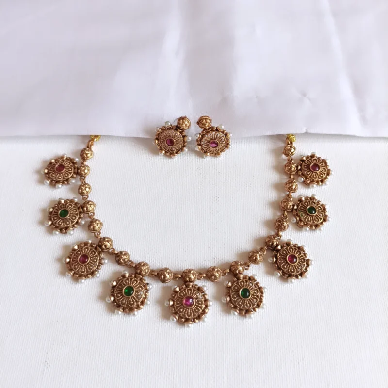 Traditional Antique Multi Stone Necklace Set