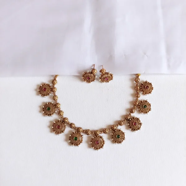 Traditional Antique Multi Stone Necklace Set