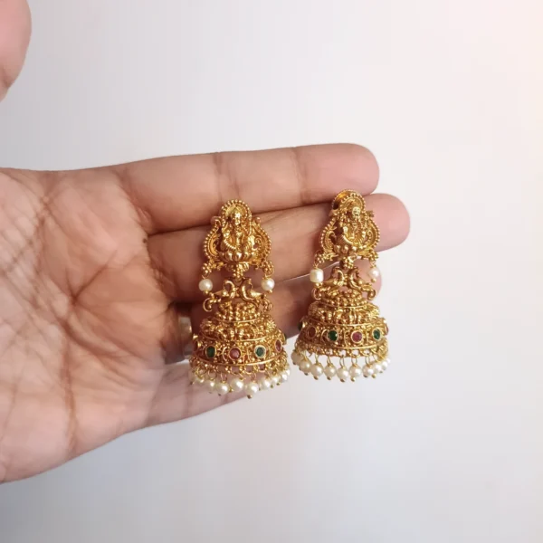 Lakshmi Temple Jhumka Earrings