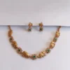 Antique-Gold-Plated-Gaja-Ratna-Necklace-Set-Elephant-Motifs-and-Green-Stone