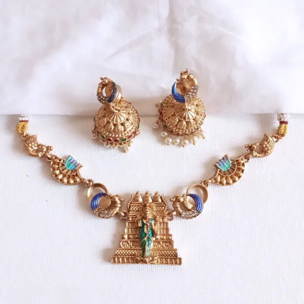 Meenakari Lakshmi Gopuram Choker Set
