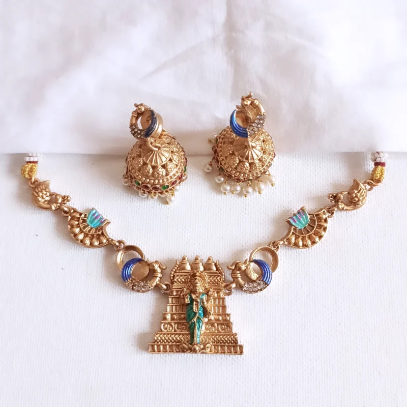 Meenakari Lakshmi Gopuram Choker Set